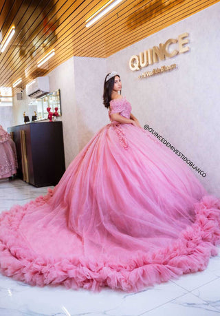 Mi Vestido Blanco - Vestido de Quince Años con Falda Ultra Esponjosa y Olanes Voluminosos