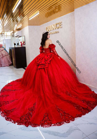 Mi Vestido Blanco - Vestido de Quince Años con falda ultra Esponjada, Encaje con Brillo y Moño posterior