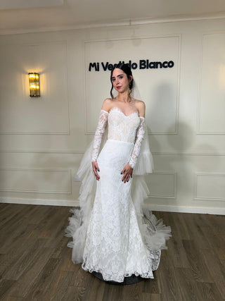 Mi Vestido Blanco - Vestido de Novia corte Sirena con Escote Corazón