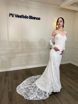 Mi Vestido Blanco - Vestido de Novia corte Sirena con Escote Corazón