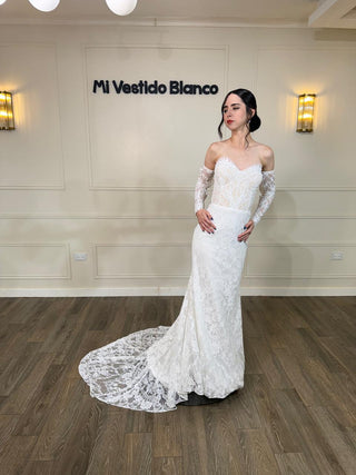 Mi Vestido Blanco - Vestido de Novia corte Sirena con Escote Corazón