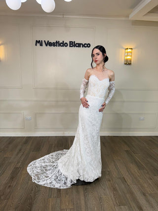 Mi Vestido Blanco - Vestido de Novia corte Sirena con Escote Corazón