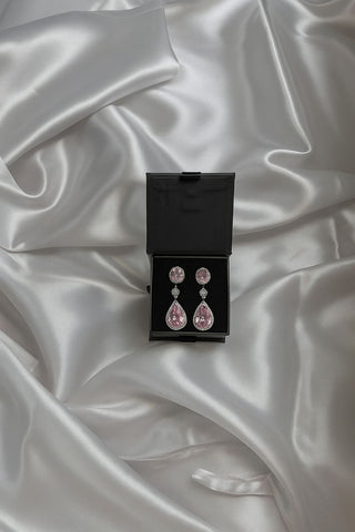 Mi Vestido Blanco - Aretes Rosa para Quinceañera