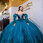 Vestido de XV Verde Esmeralda con Bordado y Moño&nbsp;