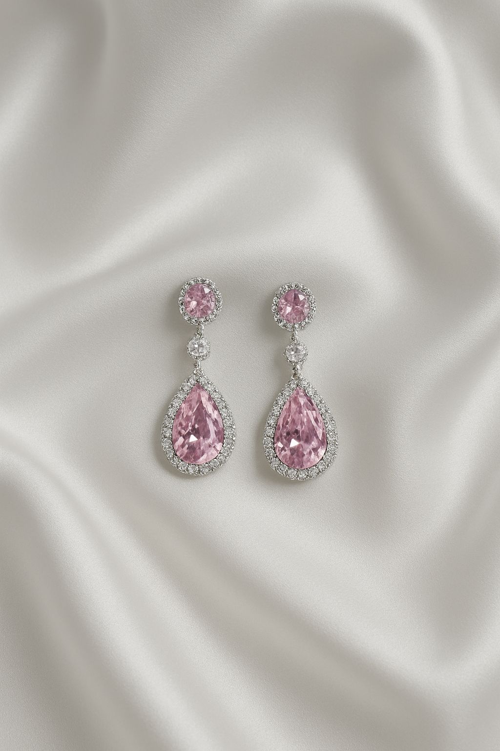 Aretes rosa para quinceañera