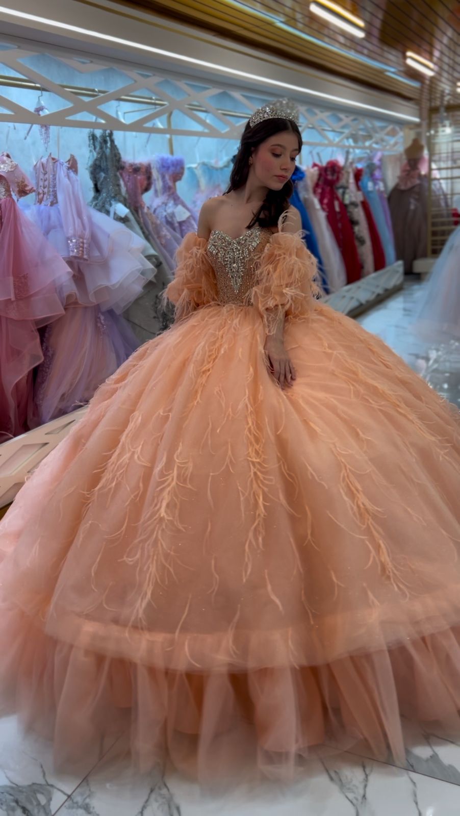 Vestidos para xv color durazno