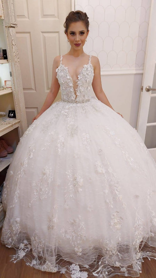 Vestidos de novia con encaje princesa