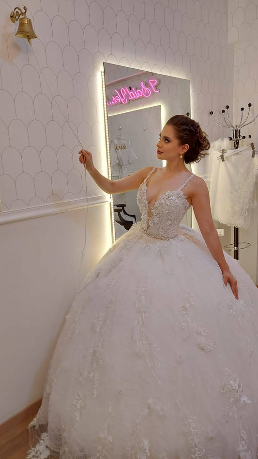 Vestidos de novia con encaje princesa