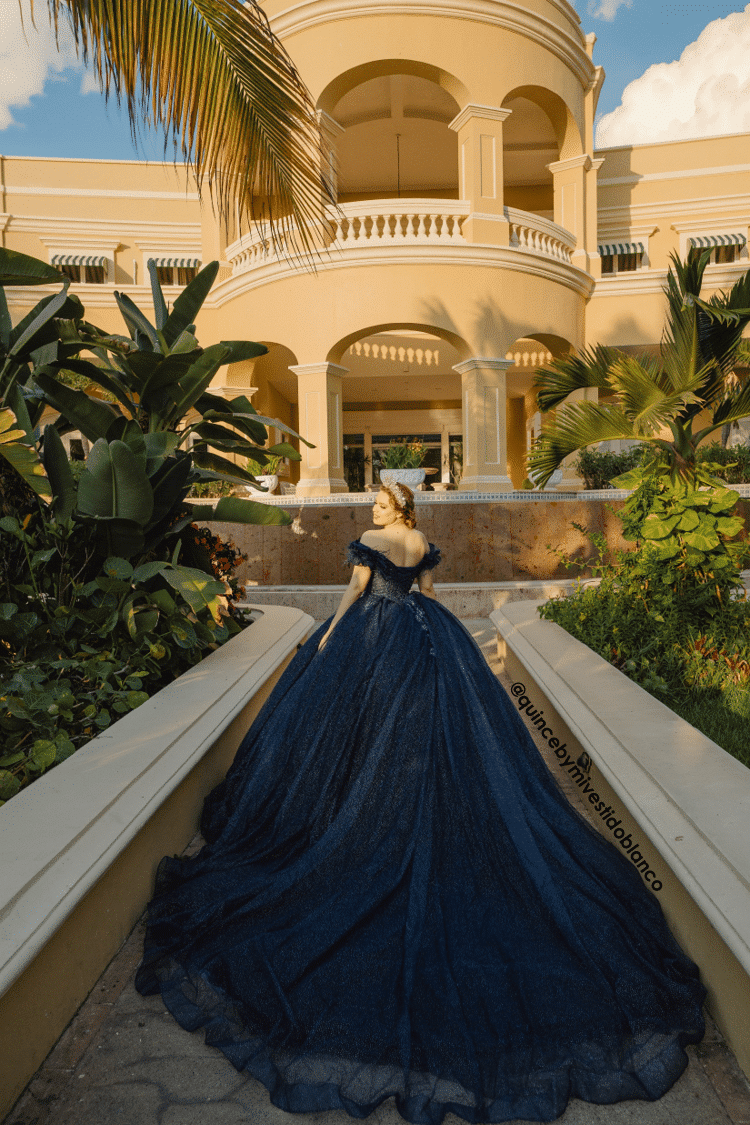 Vestido de xv azul marino