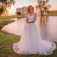 Elegantes vestidos de boda civil escote corazón