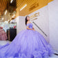Vestido de Quinceañera Lila con Hombros Descubiertos y Tul 💜