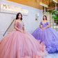 Vestido de Quinceañera Lila con Hombros Descubiertos y Tul 💜
