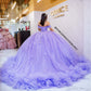 Vestido de Quinceañera Lila con Hombros Descubiertos y Tul 💜