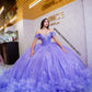 Vestido de Quinceañera Lila con Hombros Descubiertos y Tul 💜
