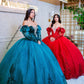 Vestido de XV Verde Esmeralda con Bordado y Moño&nbsp;