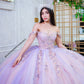 Vestido de quinceañera rosa con lila estilo mexicano con corset bordado y falda ampona