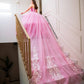 Vestido de quinceañera rosa corte princesa con tul bordado y cauda desmontable